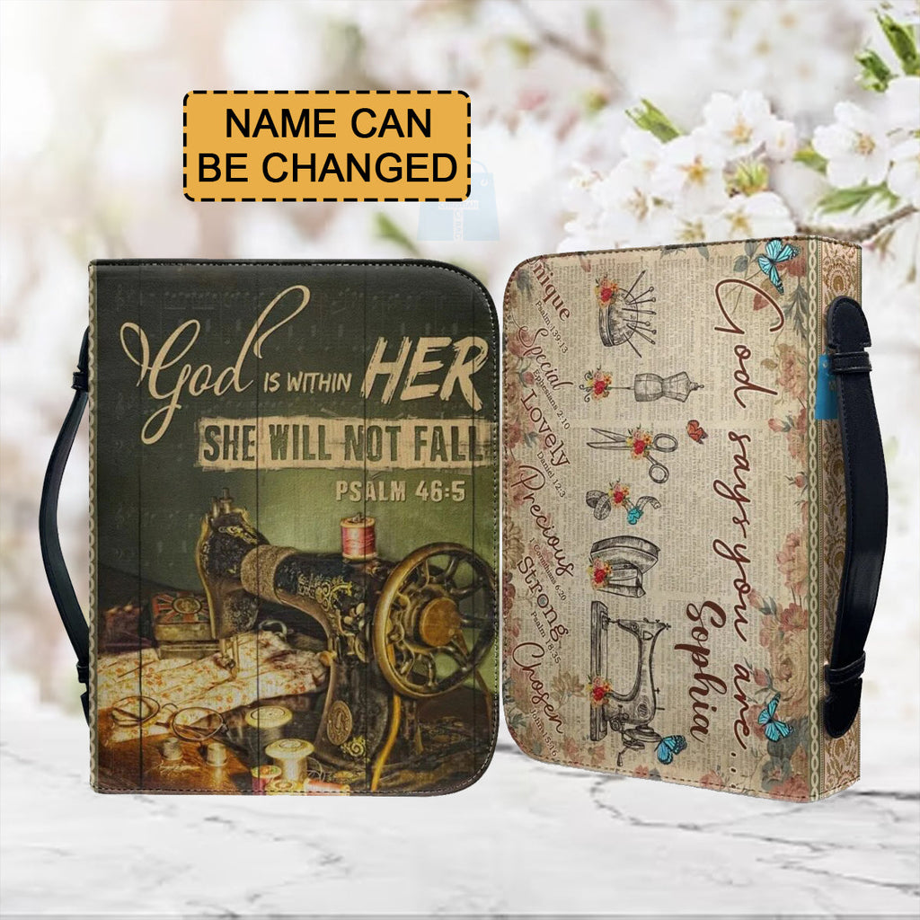 Personalized Psalm 46:5 Sewing Bible Cover