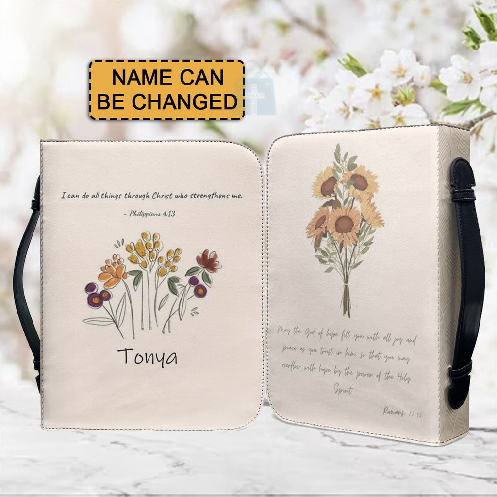Personalized Daily Floral Bible Cover