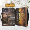 Personalized Hunting Lion Bible Cover for Dad