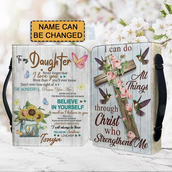 Personalized Sunflower Cross Bible Cover