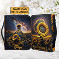 Cosmic Sunflower Personalized Bible Cover