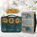 Personalized Sunflower Faith Grace Love Bible Cover