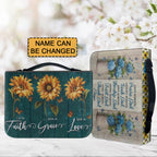 Personalized Sunflower Faith Grace Love Bible Cover