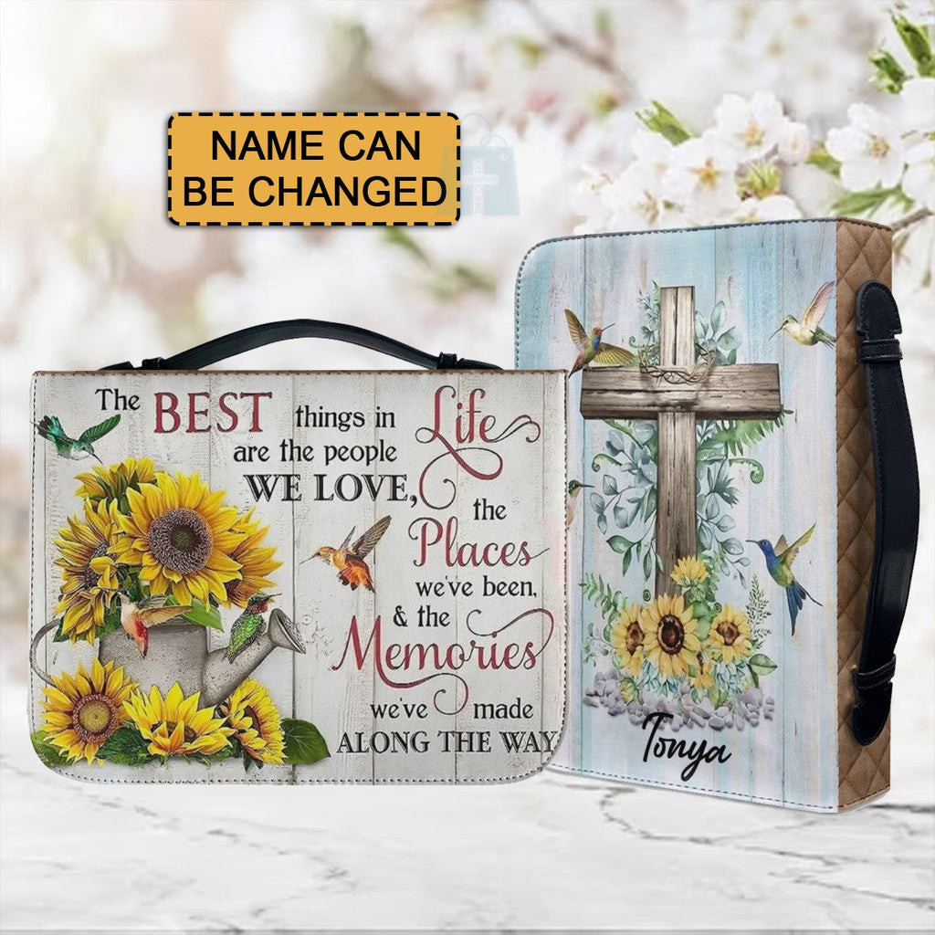 Personalized Sunflower Cross Bible Cover