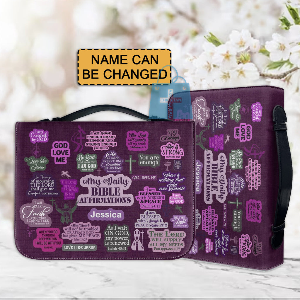 Personalized Daily Affirmations Purple Bible Cover