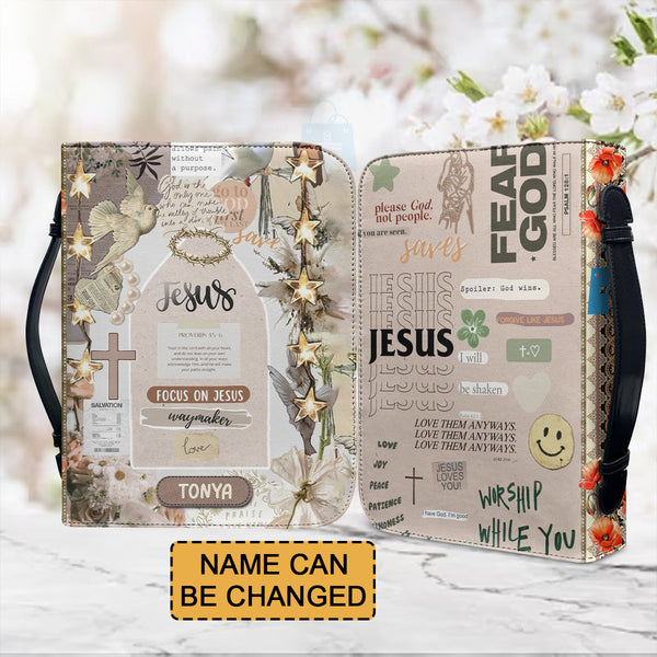 Personalized Focus On Jesus Waymaker Bible Cover