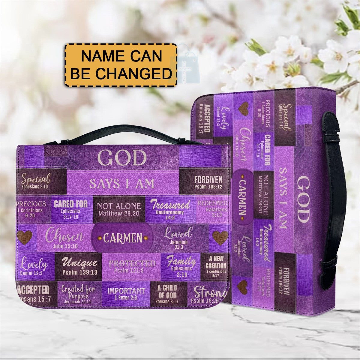 Personalized God Says I Am Purple Bible Cover