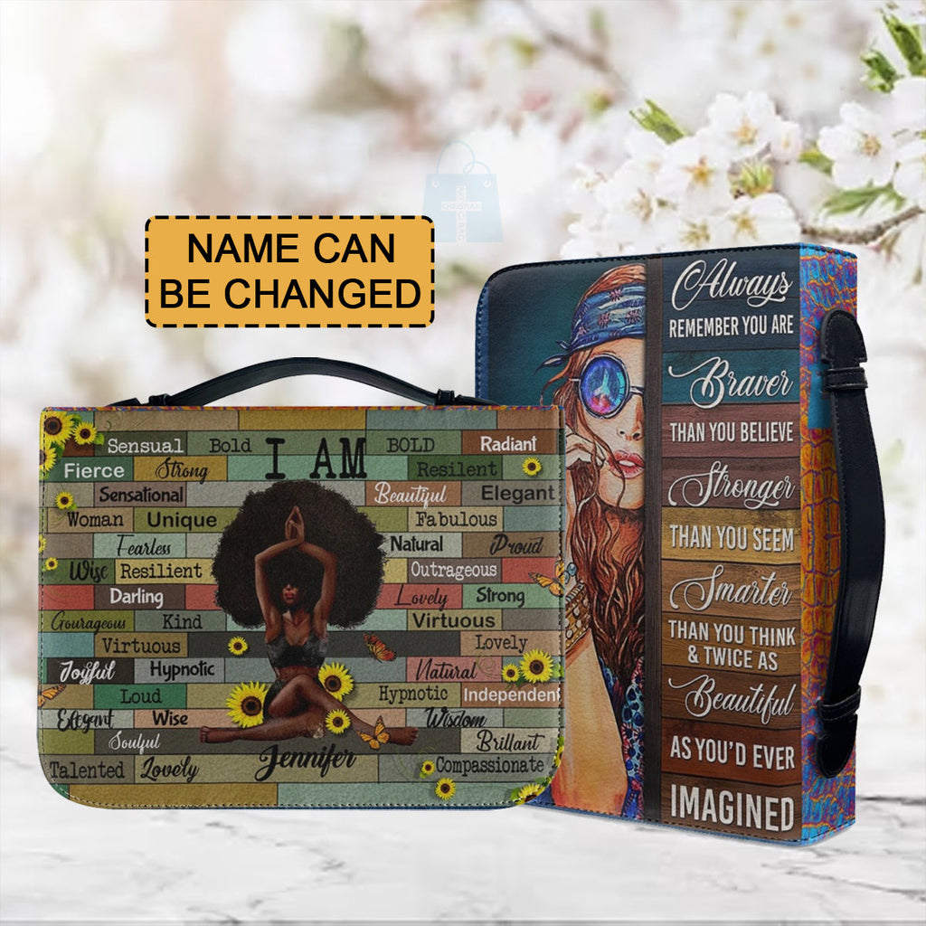 Personalized God Says I Am Sunflower Bible Cover