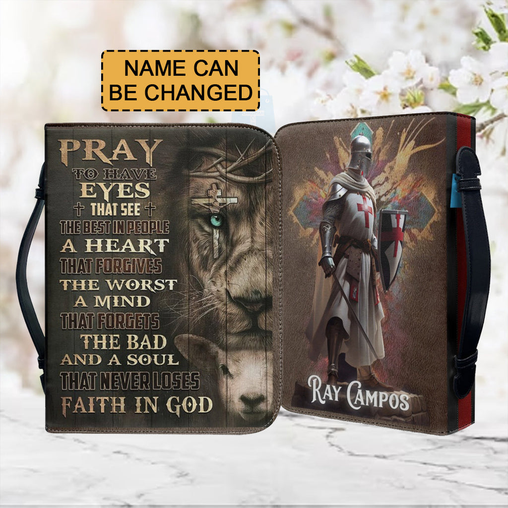 Personalized Lion & Cross Warrior Bible Cover