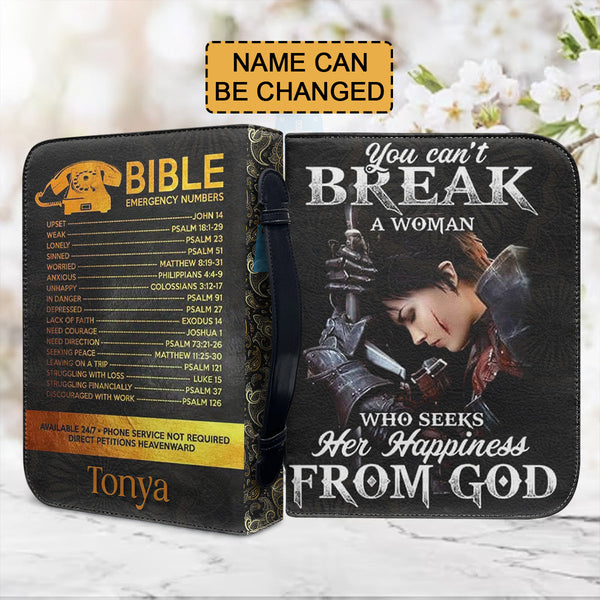 Personalized You Can't Break a Woman Bible Cover