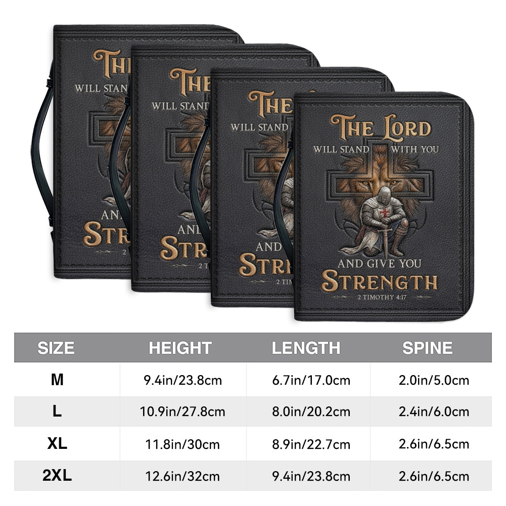 Personalized Lion & Knight Leather Bible Cover