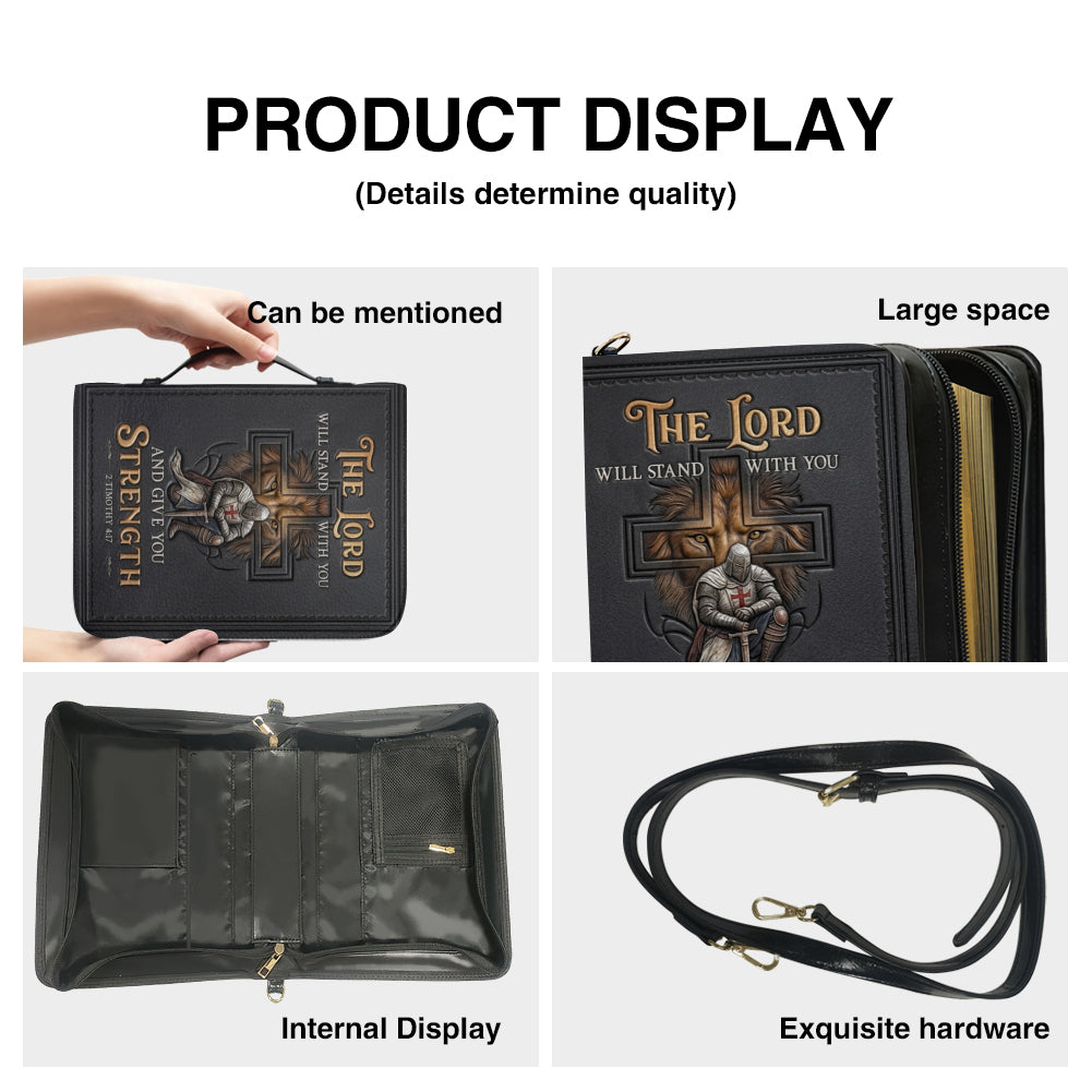 Personalized Lion & Knight Leather Bible Cover