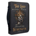 Personalized Lion & Knight Leather Bible Cover