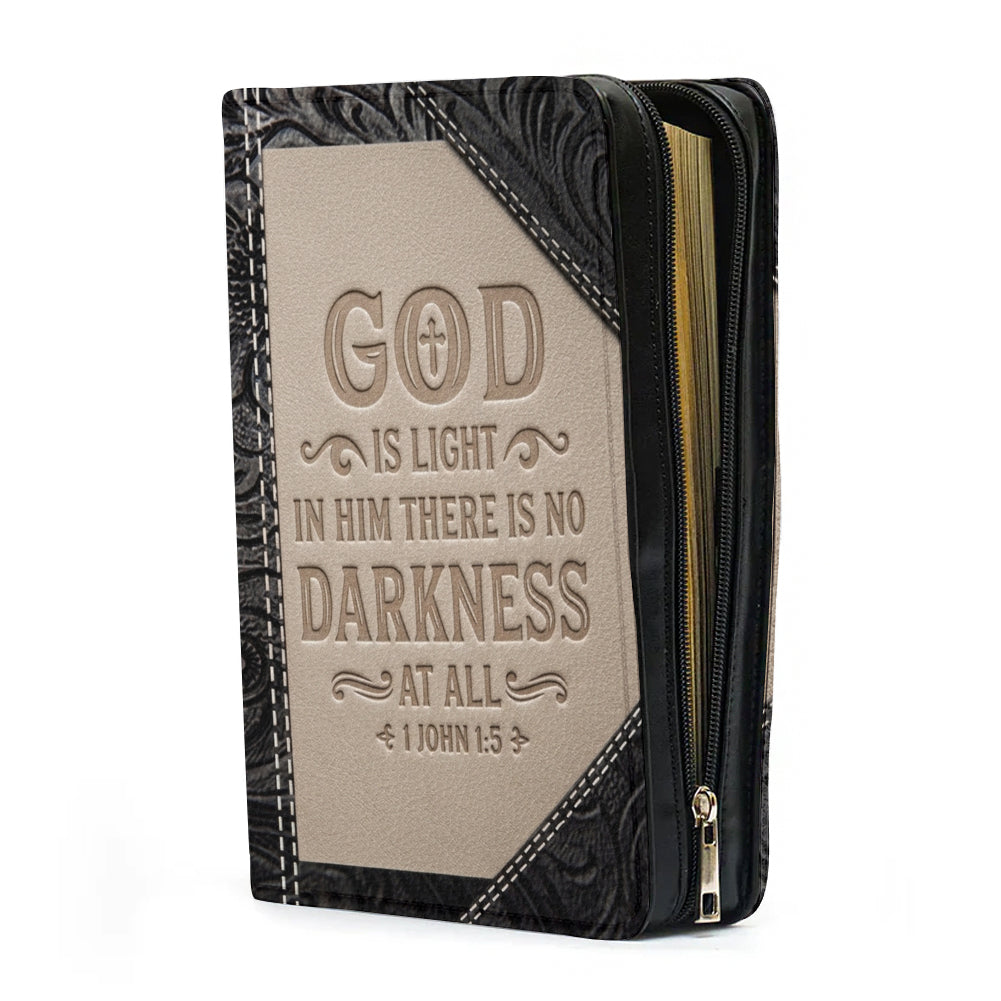 Personalized "God Is Light" Leather Bible Cover