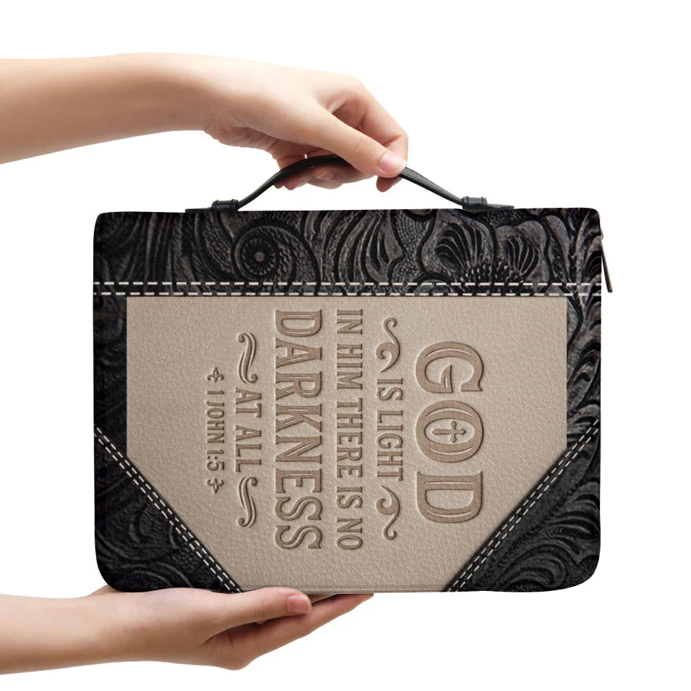 Personalized "God Is Light" Leather Bible Cover