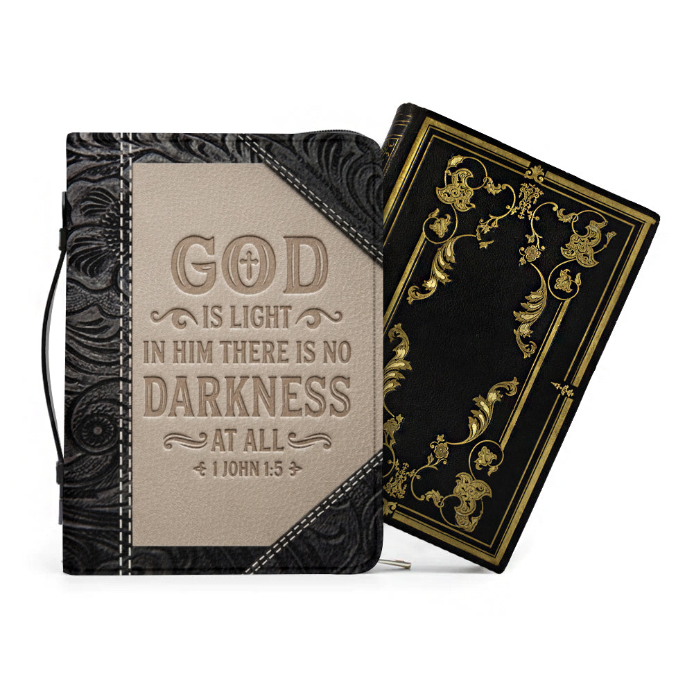Personalized "God Is Light" Leather Bible Cover