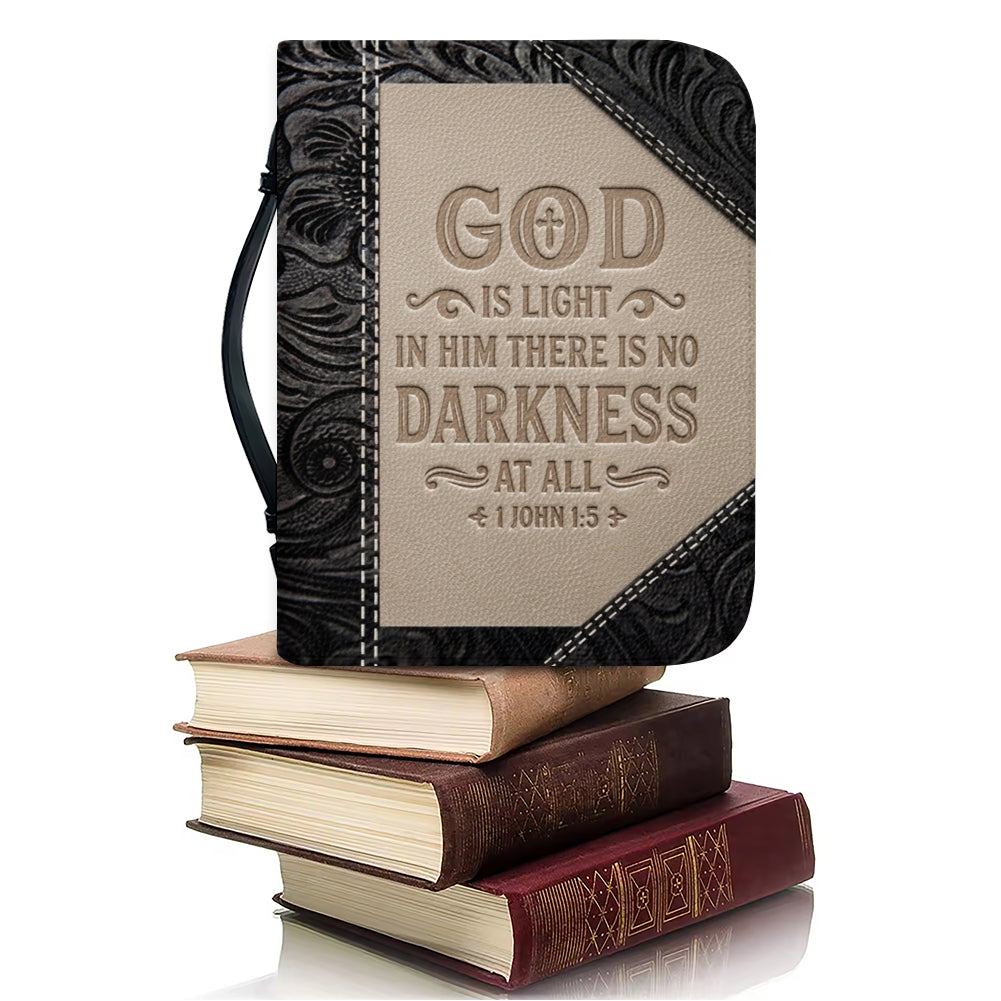 Personalized "God Is Light" Leather Bible Cover