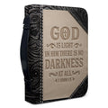 Personalized "God Is Light" Leather Bible Cover