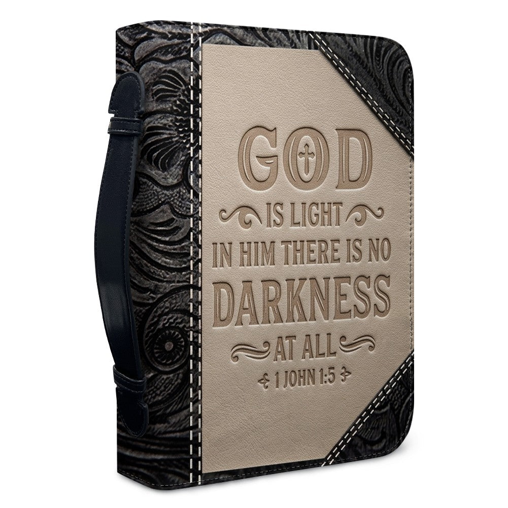 Personalized "God Is Light" Leather Bible Cover