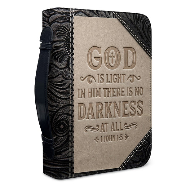 Personalized "God Is Light" Leather Bible Cover