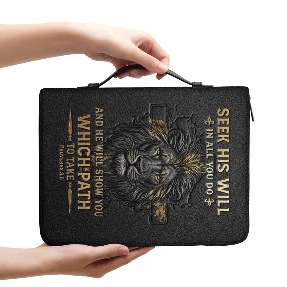 Personalized Lion of Judah Leather Bible Cover
