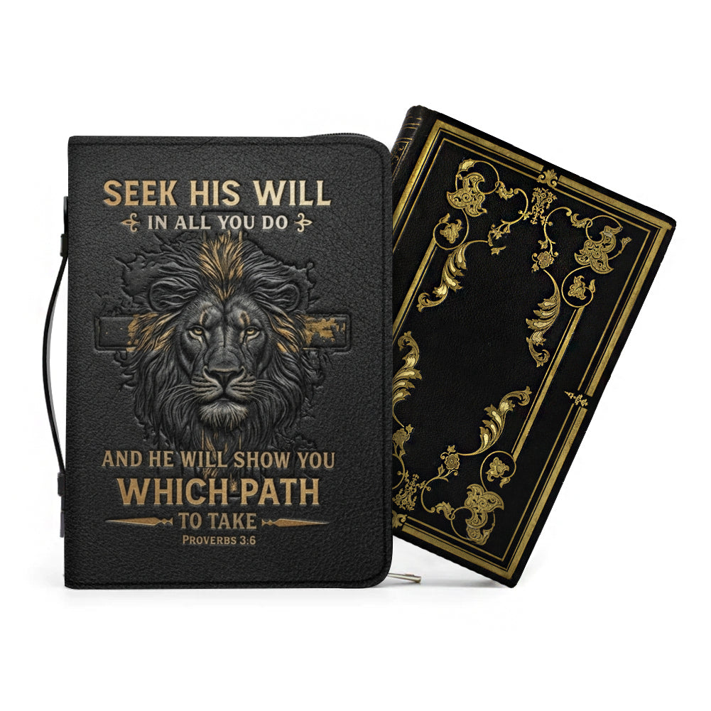 Personalized Lion of Judah Leather Bible Cover