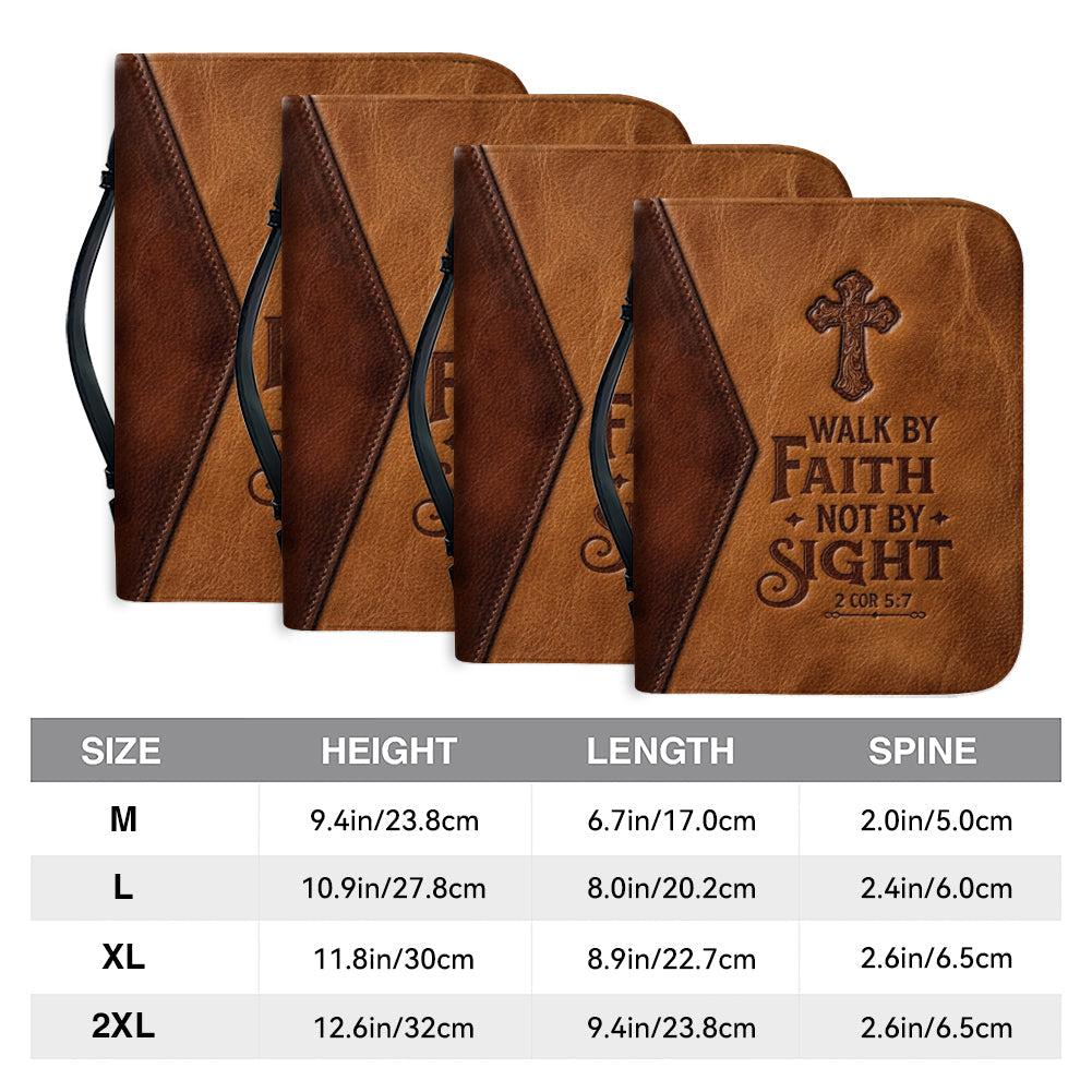 Personalized Walk By Faith Leather Bible Cover