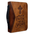 Personalized Walk By Faith Leather Bible Cover
