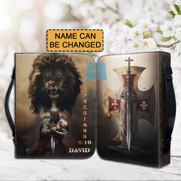 Personalized Armor of God Lion Bible Cover