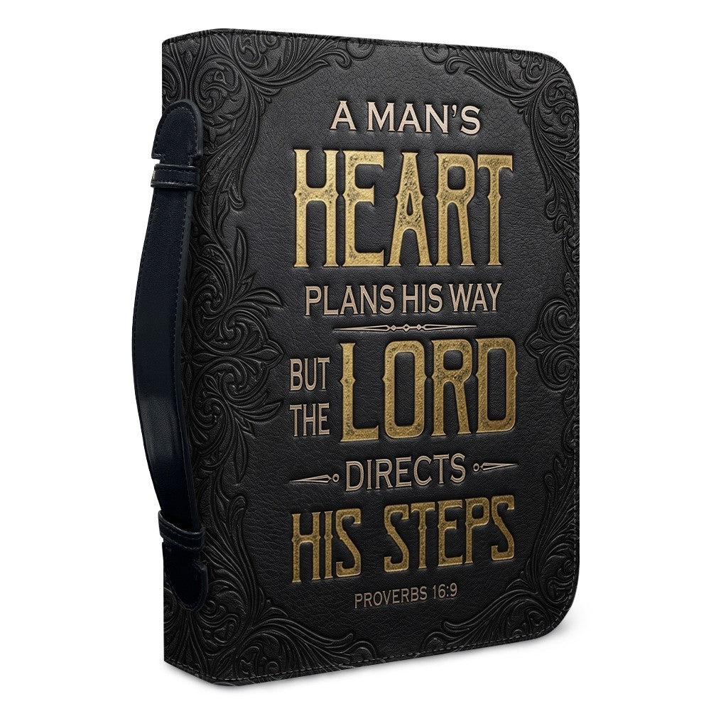 Personalized Lion Proverbs 16:9 Bible Cover