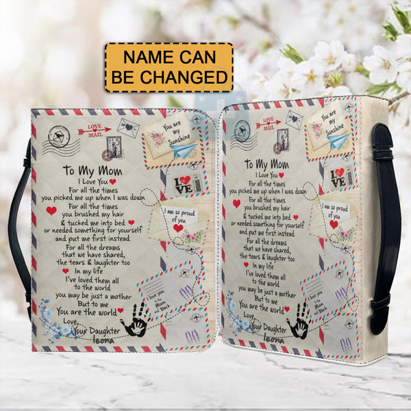 Personalized To My Mom I Love You Bible Cover