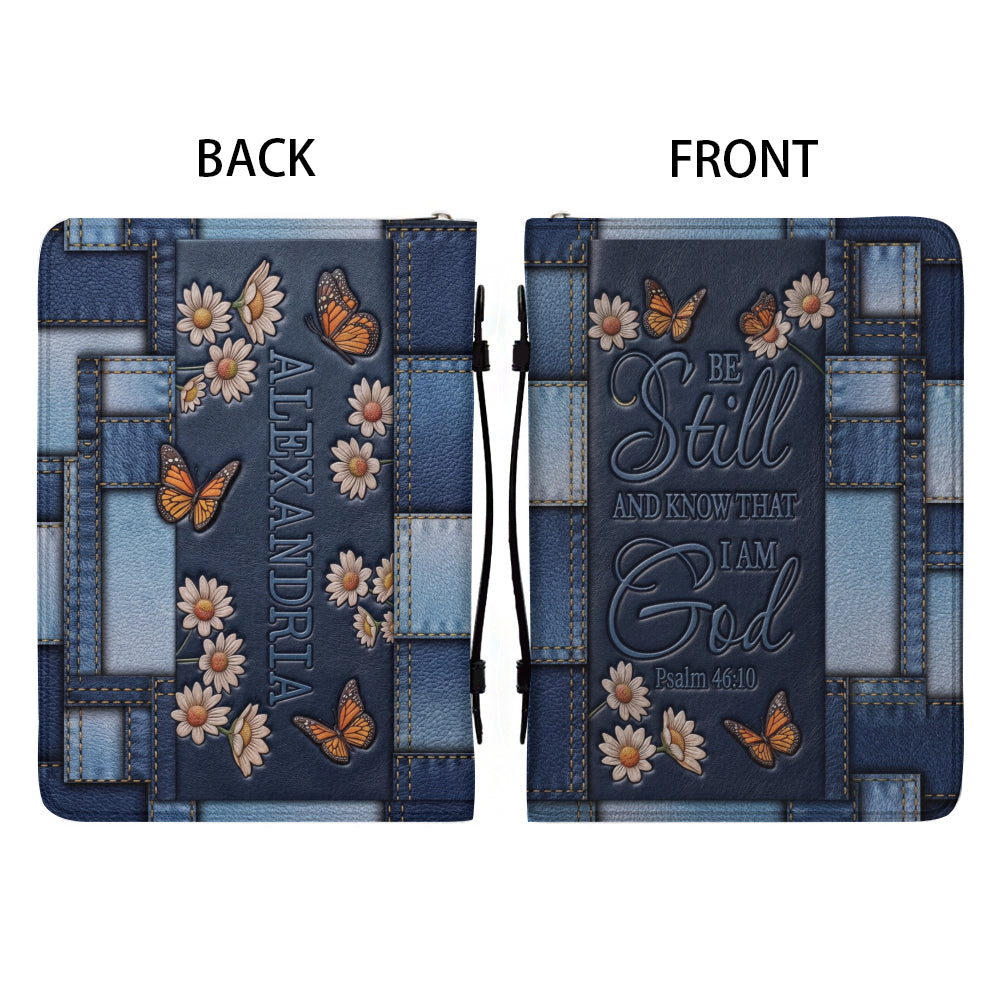 Personalized Be Still Leather Bible Cover