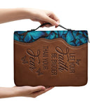Faith Over Fear Blue Butterfly Leather Bible Cover