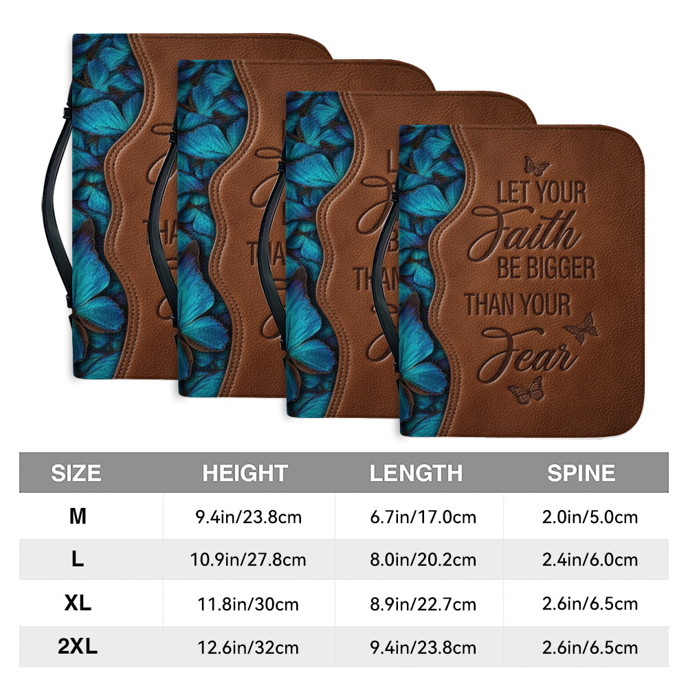 Personalized Blue Butterfly Leather Bible Cover