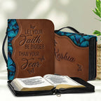 Faith Over Fear Blue Butterfly Leather Bible Cover