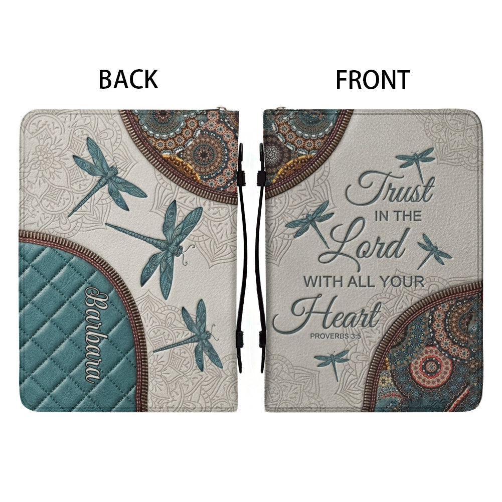 Personalized Dragonfly Bible Cover with Verse