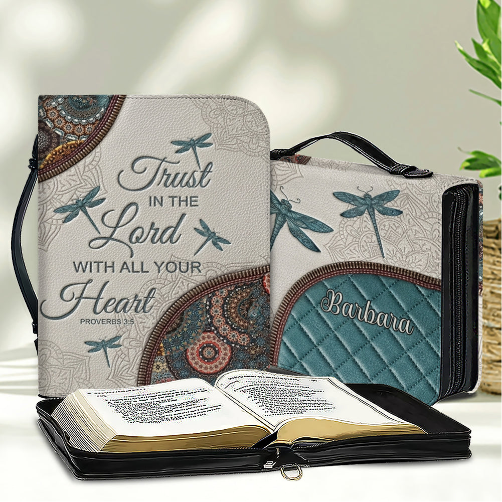 Personalized Dragonfly Bible Cover with Verse
