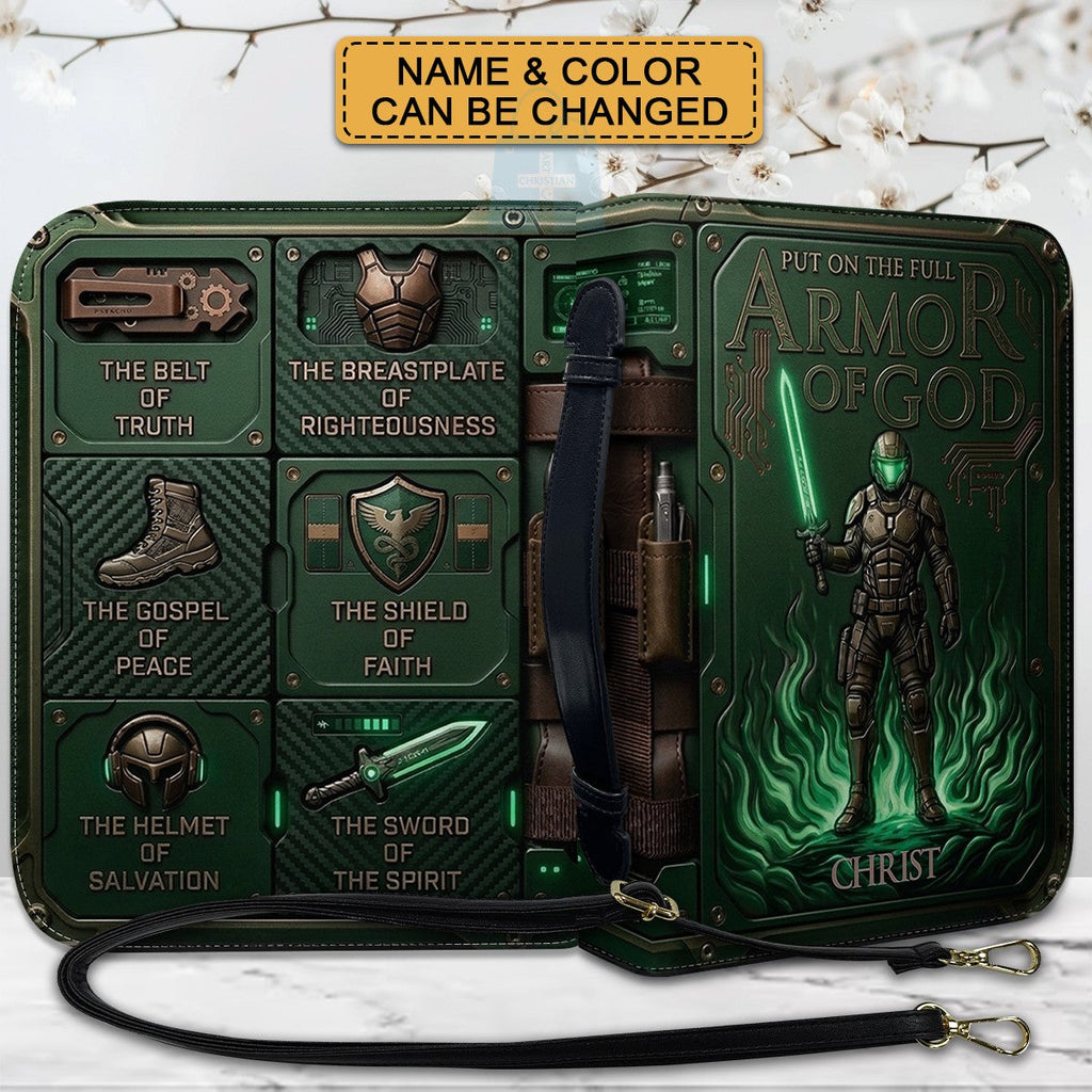 Personalized Armor of God Leather Bible Cover