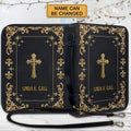 Personalized Gold Floral Leather Bible Cover