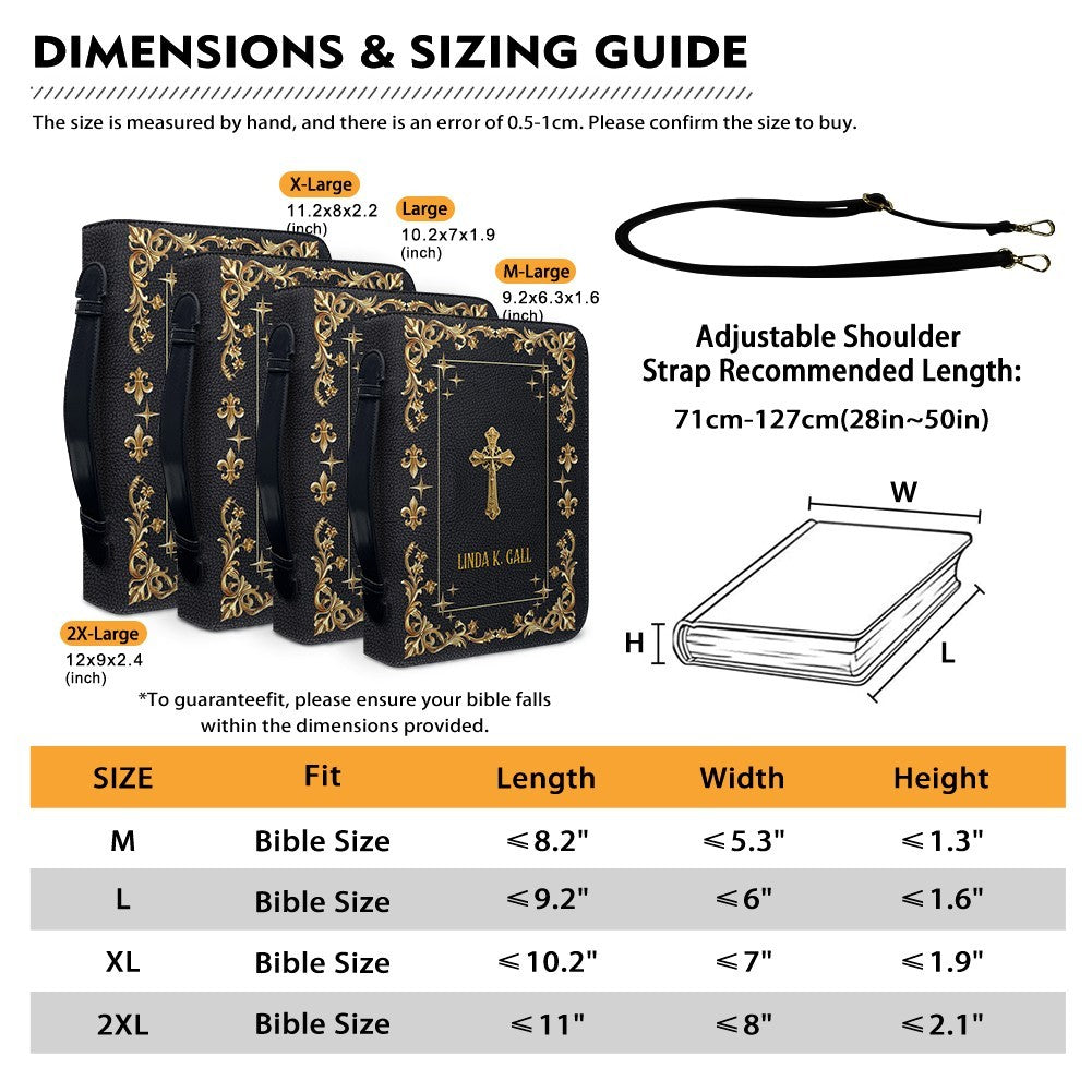 Personalized Gold Floral Leather Bible Cover