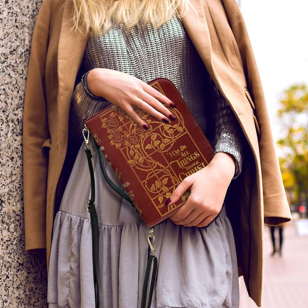 Custom Floral Leather Bible Case with Name