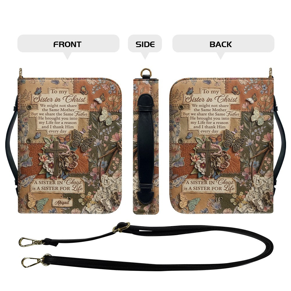 Personalized Floral Sister in Christ Bible Cover