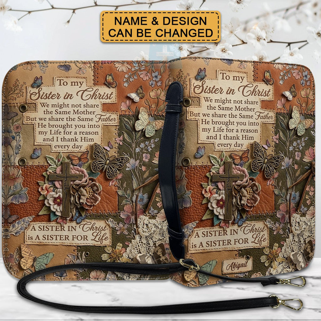 Personalized Floral Sister in Christ Bible Cover