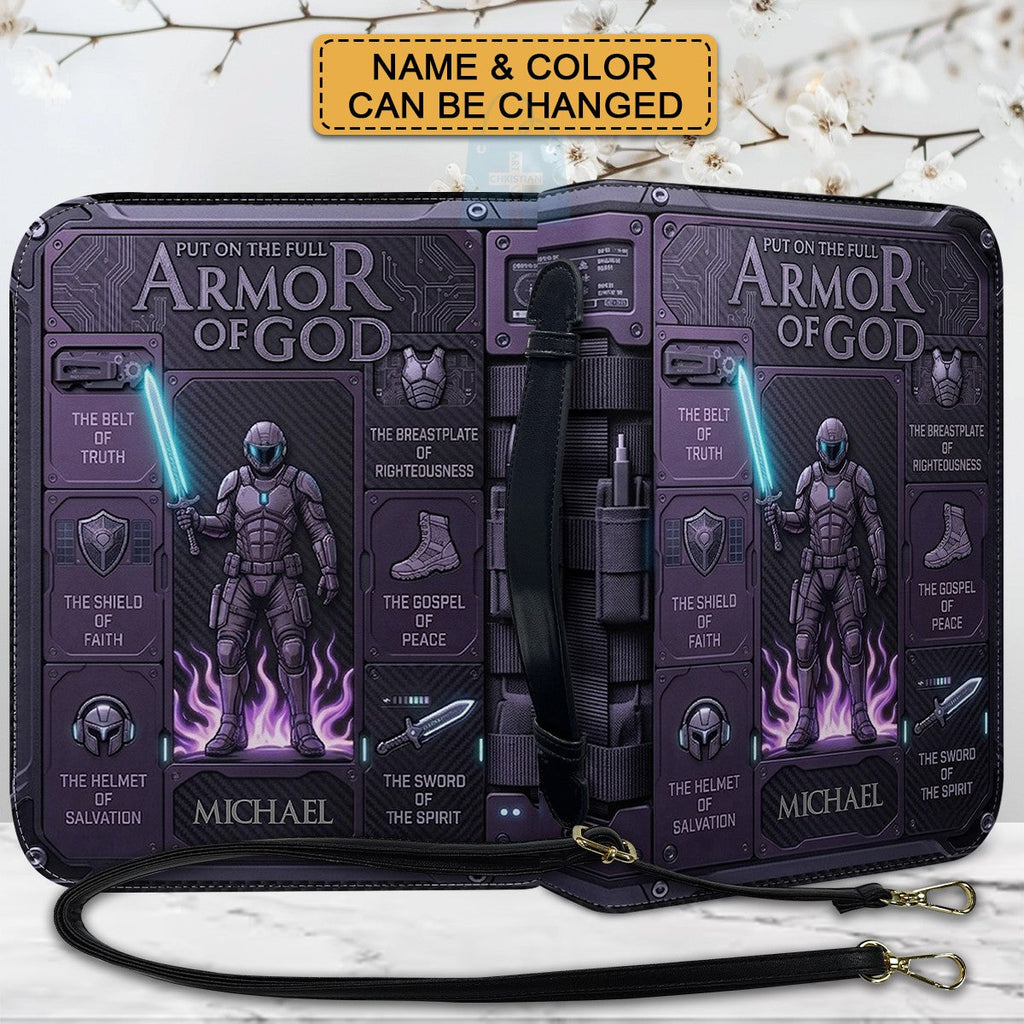 Personalized Armor of God Leather Bible Cover