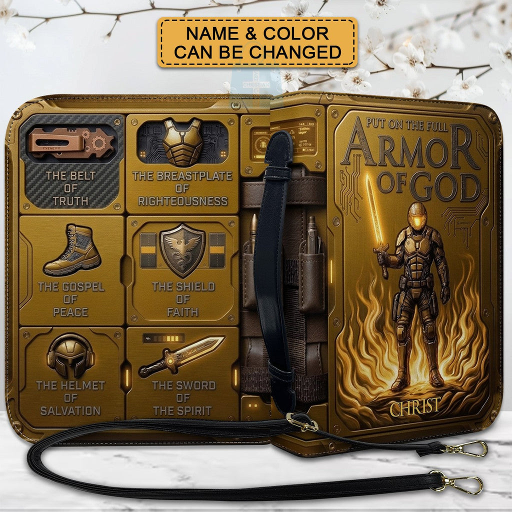 Personalized Armor of God Leather Bible Cover