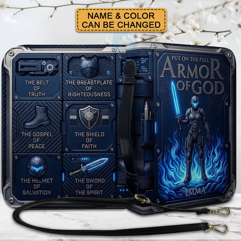 Personalized Floral Armor of God Bible Cover