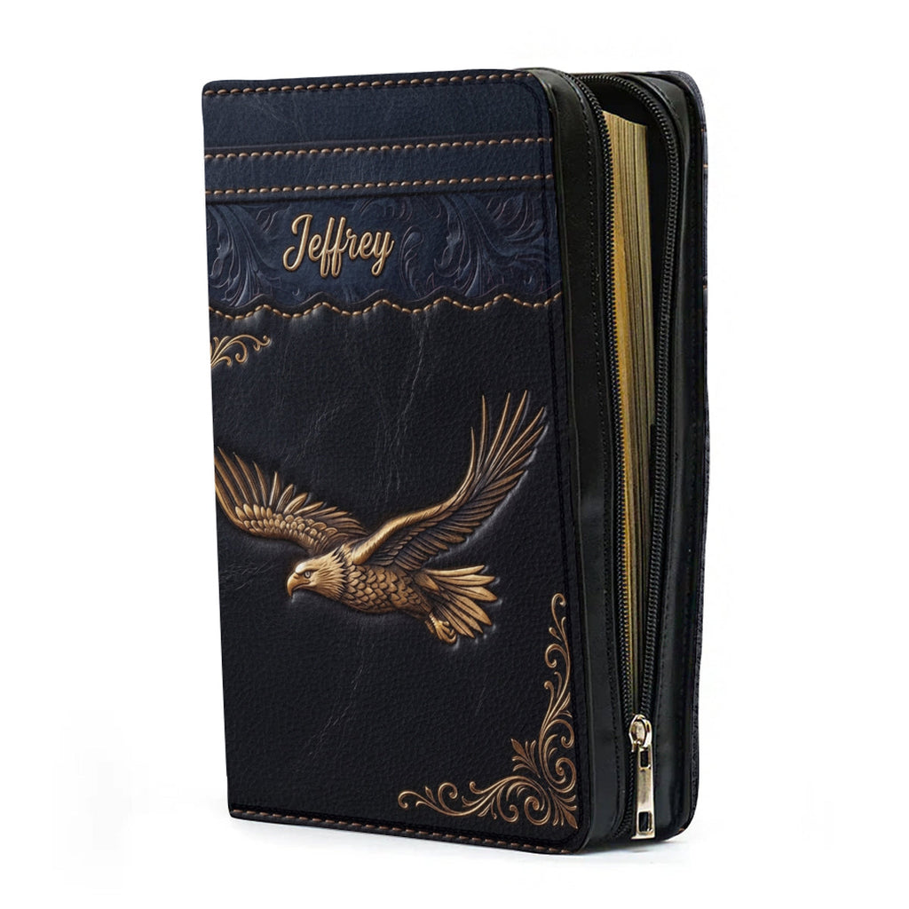 Personalized Eagle Bible Cover with Strap