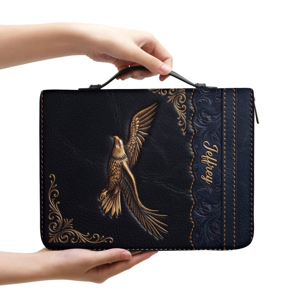 Personalized Eagle Bible Cover with Strap