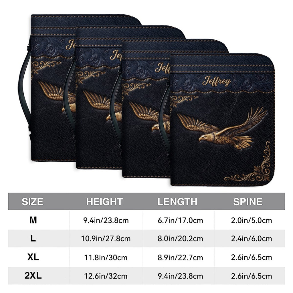 Personalized Eagle Bible Cover with Strap