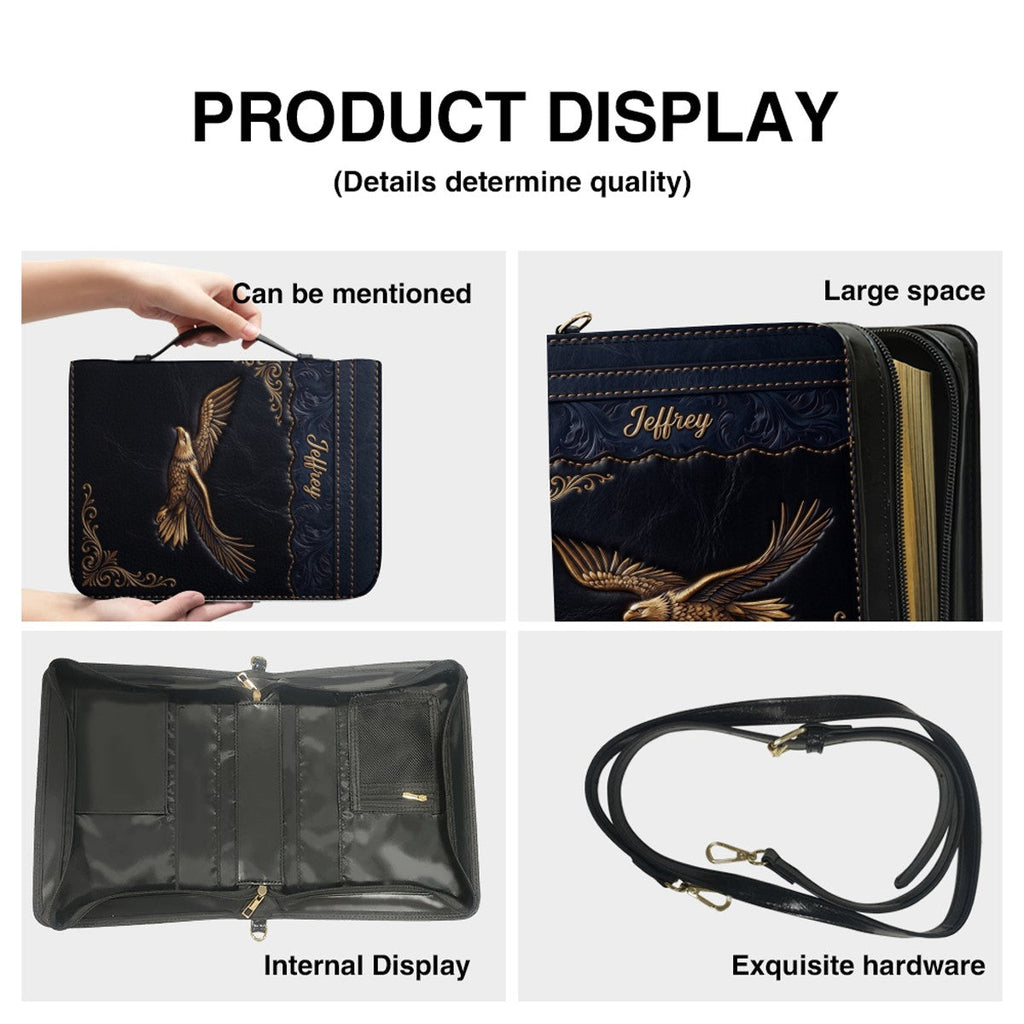 Personalized Eagle Bible Cover with Strap